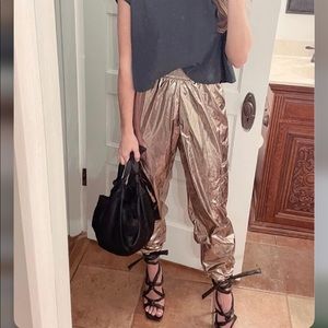 Victoria’s Secret Sport bronze metallic joggers